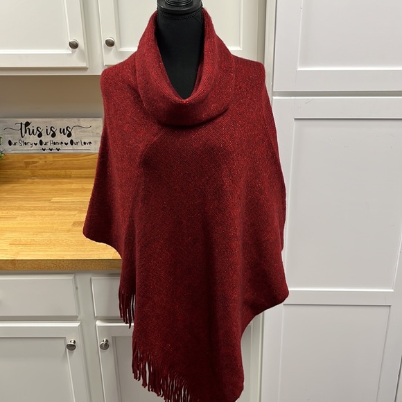 Chico’s Cozy Stripe Cowl Neck Poncho - Picture 2 of 9